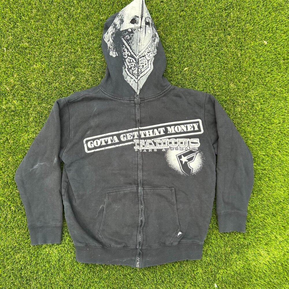 Famous stars and straps Rare Black Fire Zip-up full zip jacket